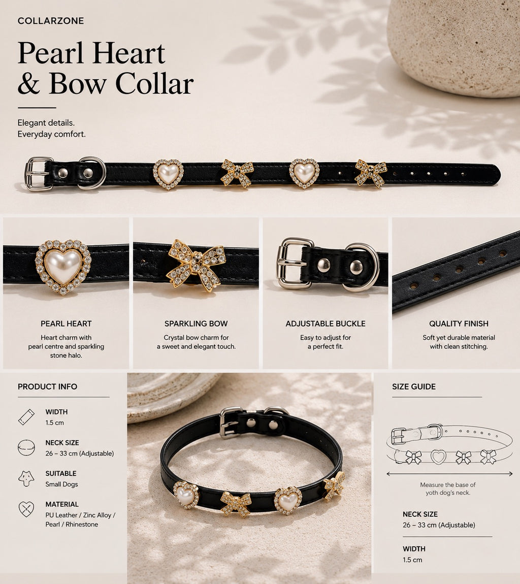 Peal Heart & Bow Collar